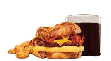 Double Croissan'wich with Sausage & Bacon Combo